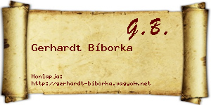 Gerhardt Bíborka névjegykártya